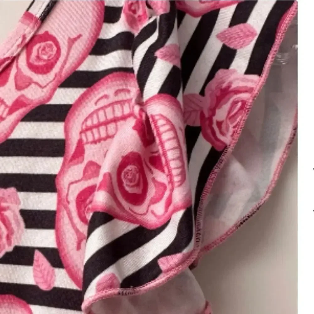 Dot Dot Smile Pink Skull Twirl Dress